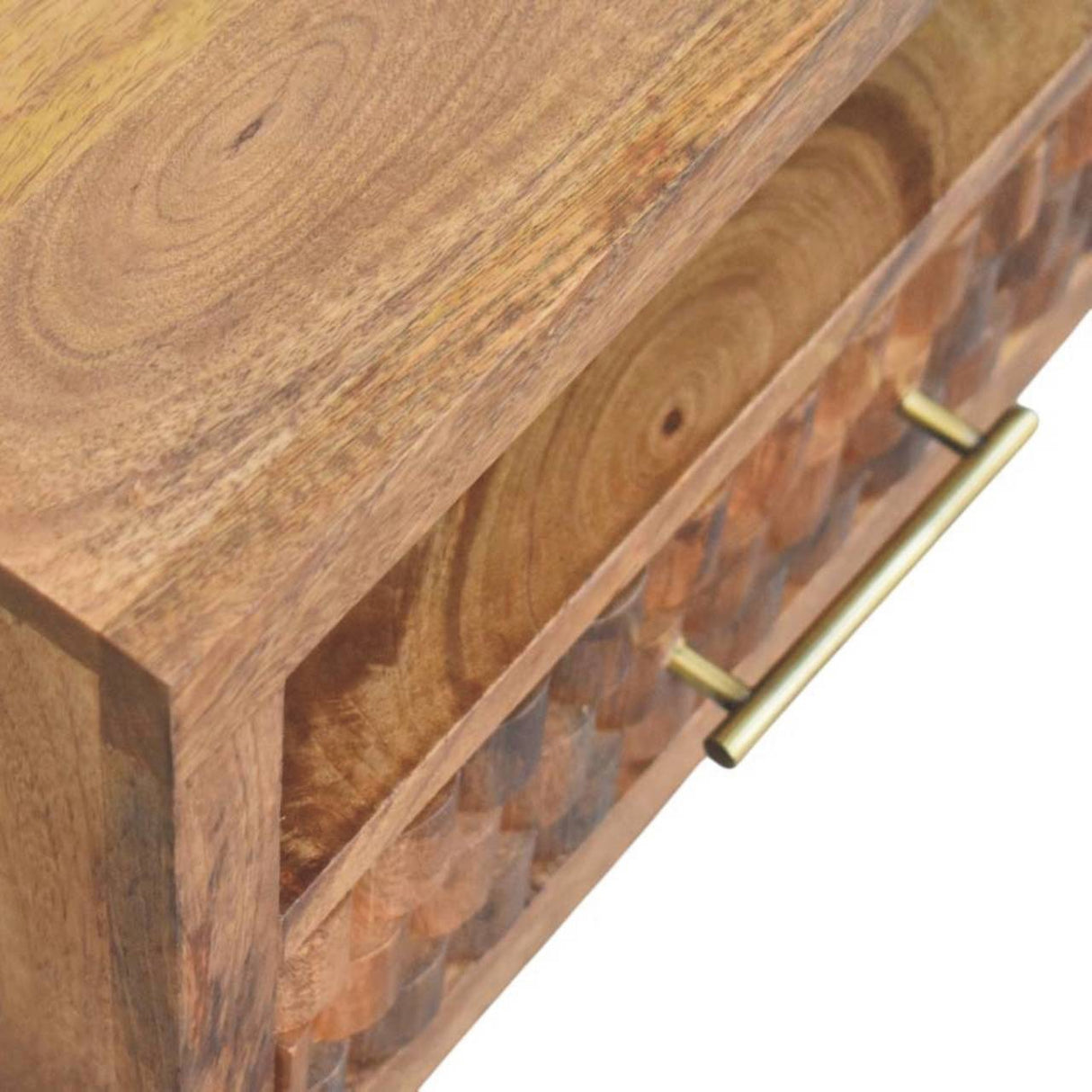 Solid Wood Arno Wall-Mounted Nightstand in Golden Teak