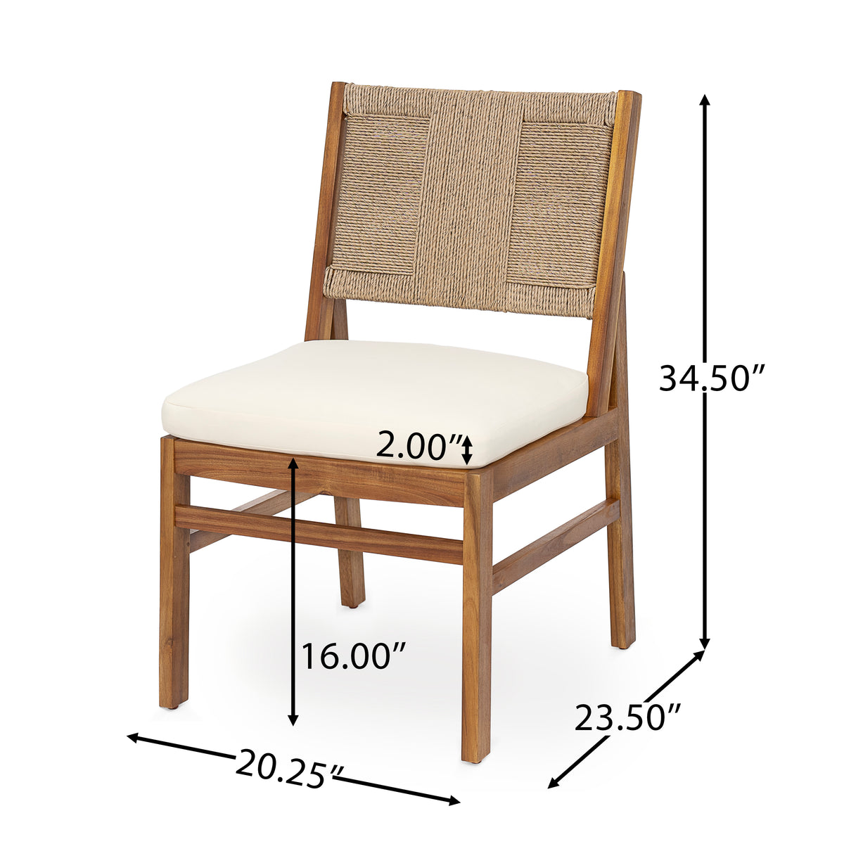 5-Piece Acacia Wood Outdoor Patio Dining Set
