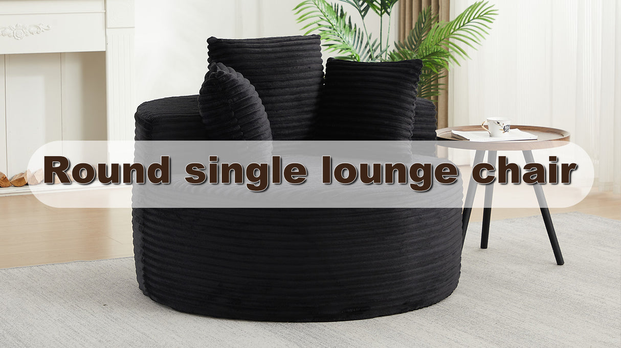 43-Inch Round Corduroy Single Sofa