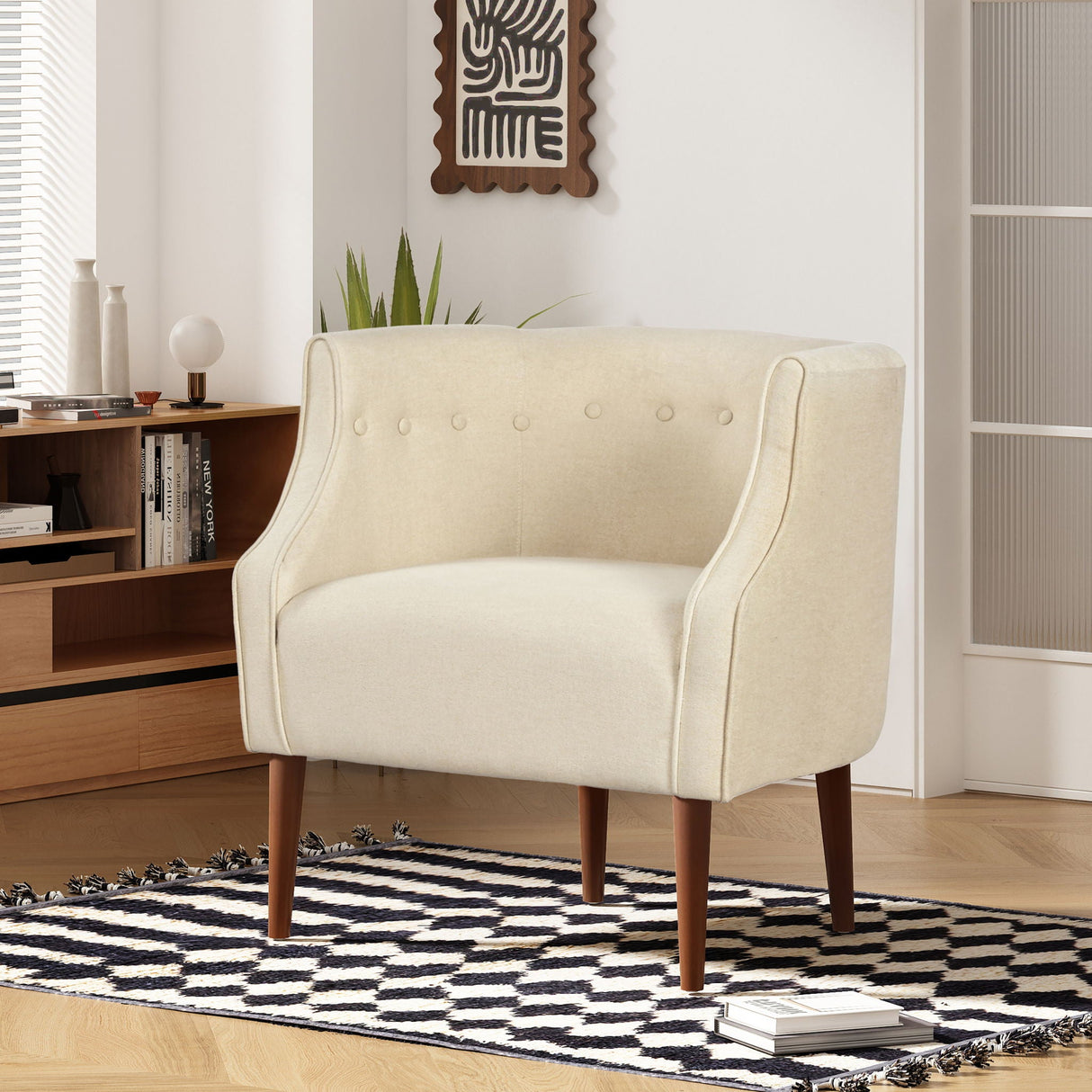 Contemporary Upholstered Club Chair With Button Tufting - Best Buy Furniture