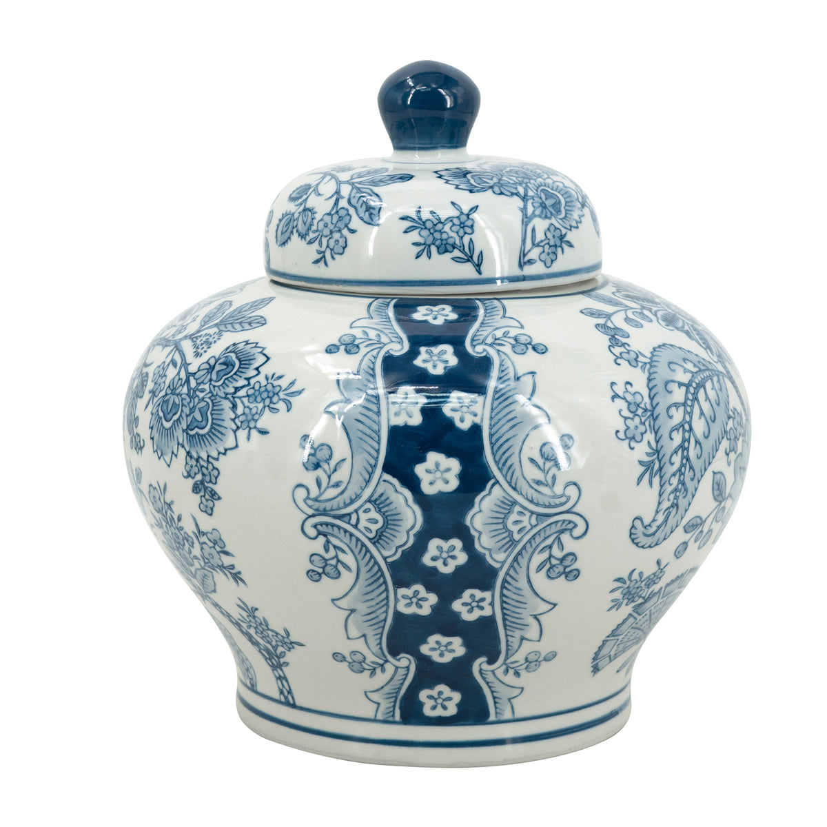 D9.1x9.1" Porcelain Lidded Jar