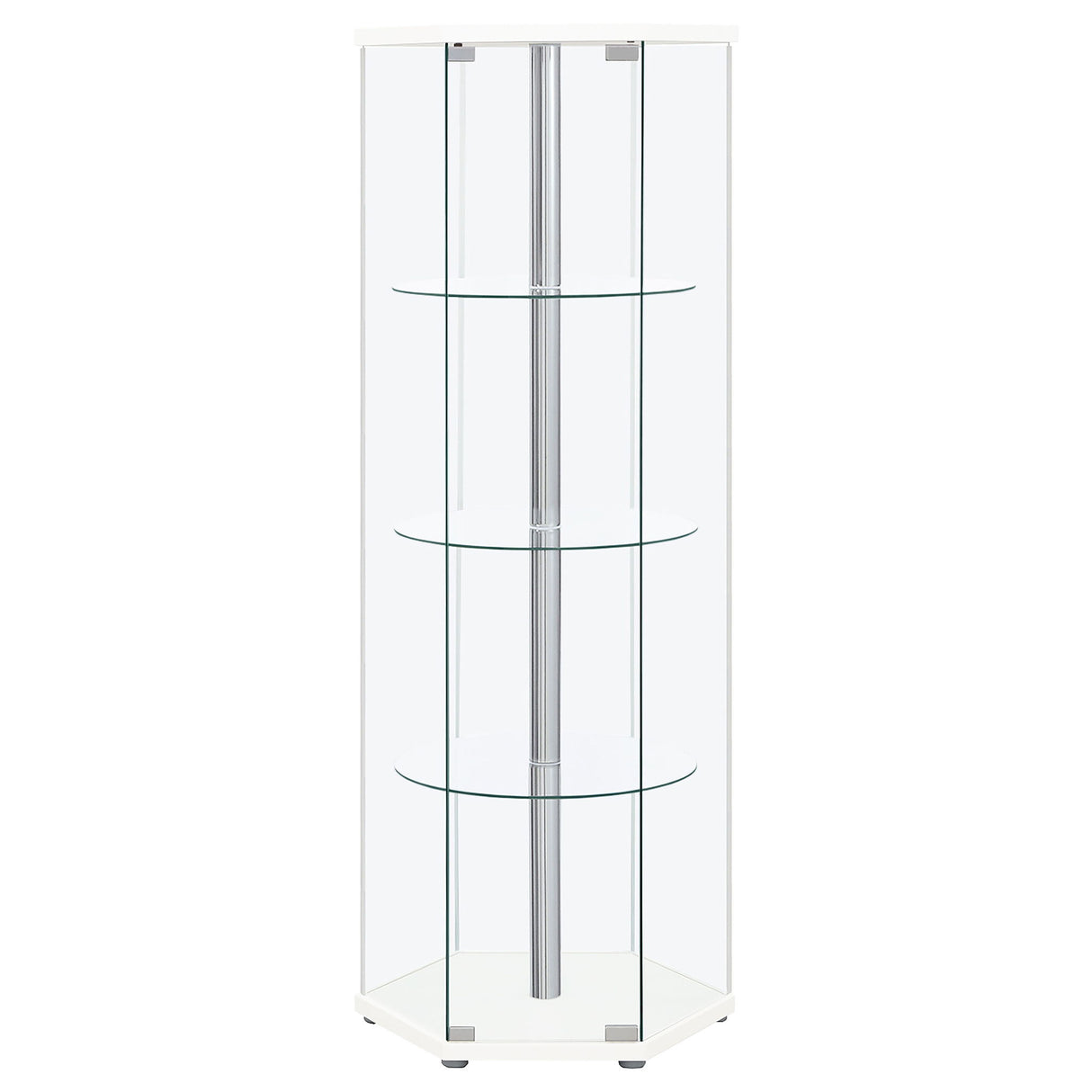 Tenley - 4 Shelf Curio Cabinet With Hexagonal Design