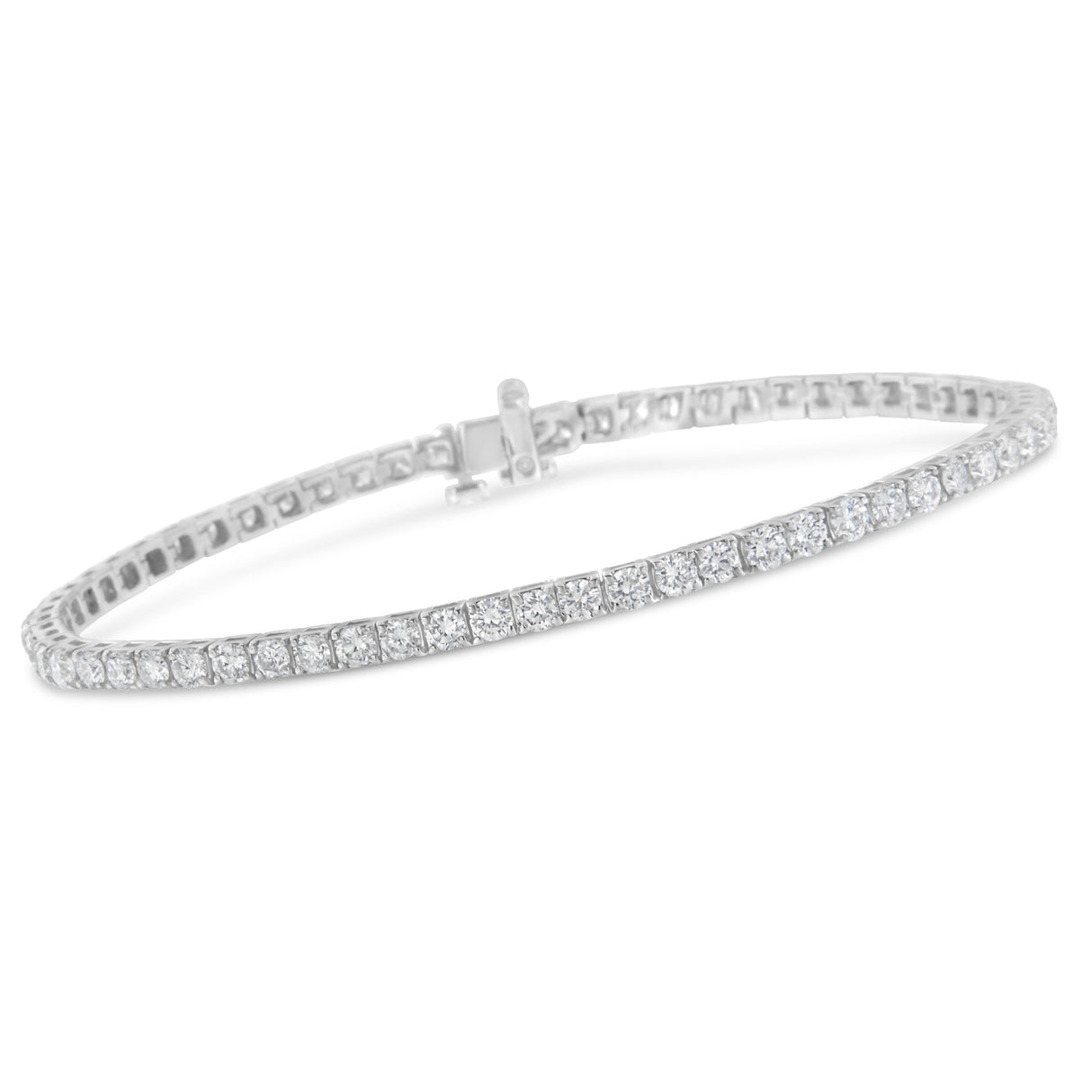 IGI Certified 5.0 Cttw Cut Diamond 14K White Gold Classic 7†Tennis Bracelet (H-I Color, I1-I2 Clarity)