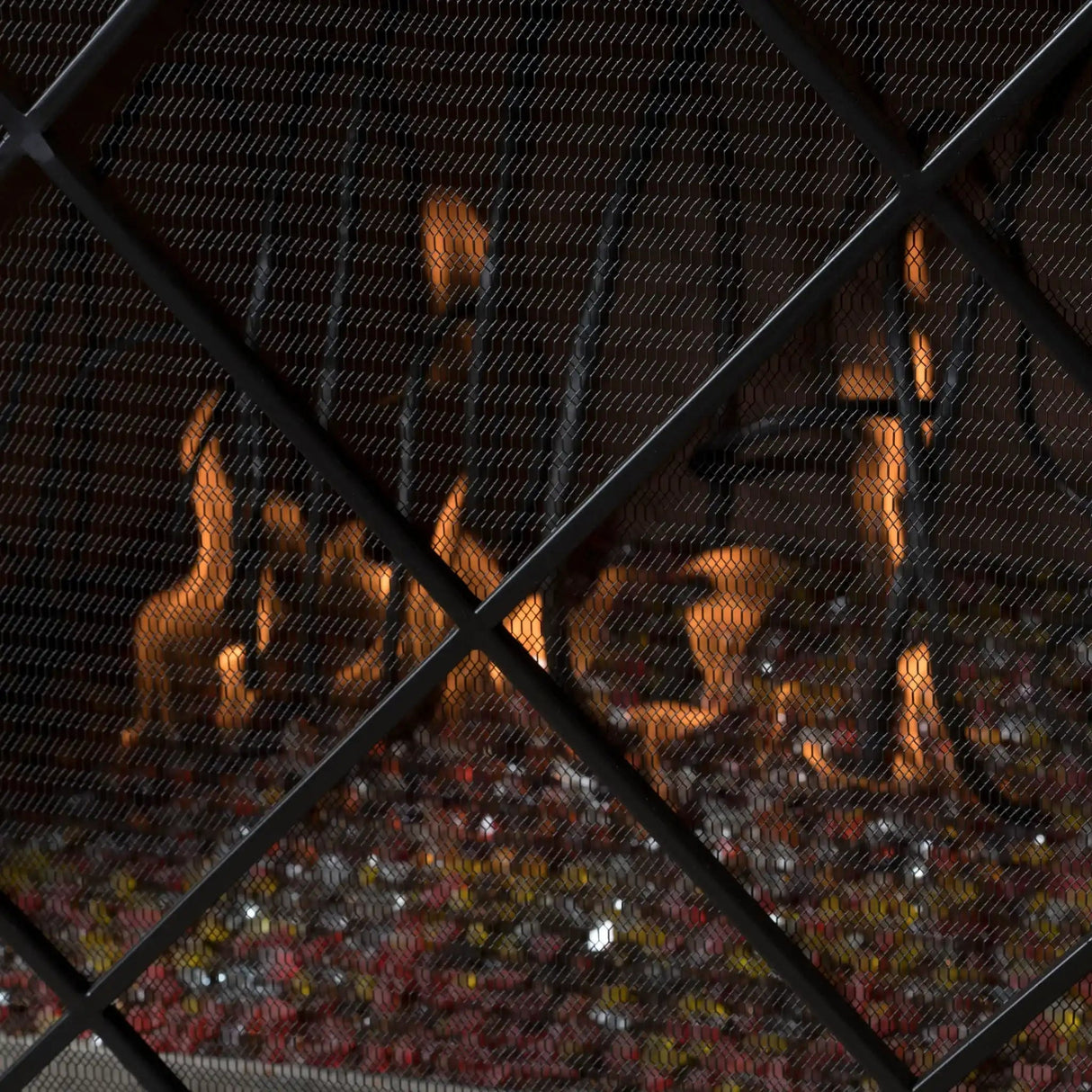 Minimalist Single Panel Iron Fireplace Screen With Diamond Design - Best Buy Furniture