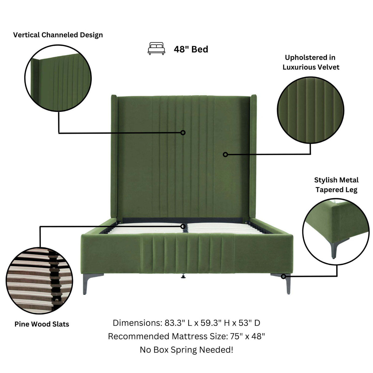 Promenade - Bed With Upholstered Headboard And Slats