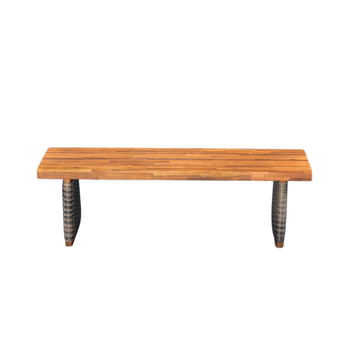 Outdoor 1pcs Acacia Wood Bench, Teak Finish
