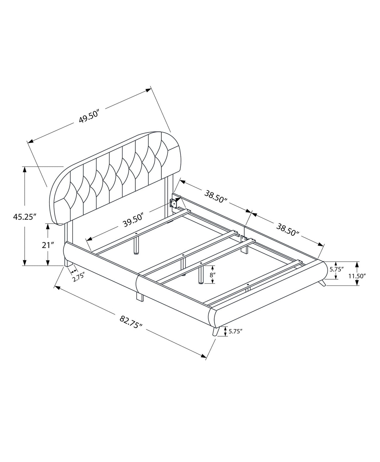 Bed Upholstered Leather Look - Best Buy Furniture