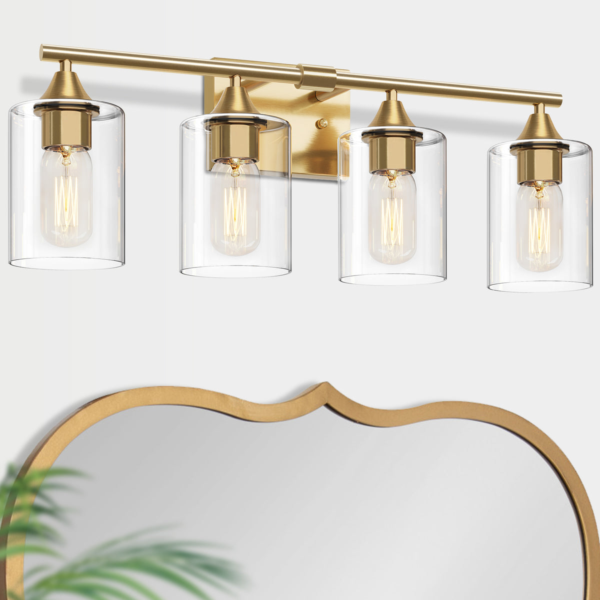 4-Light Brushed Bathroom Vanity Wall Light