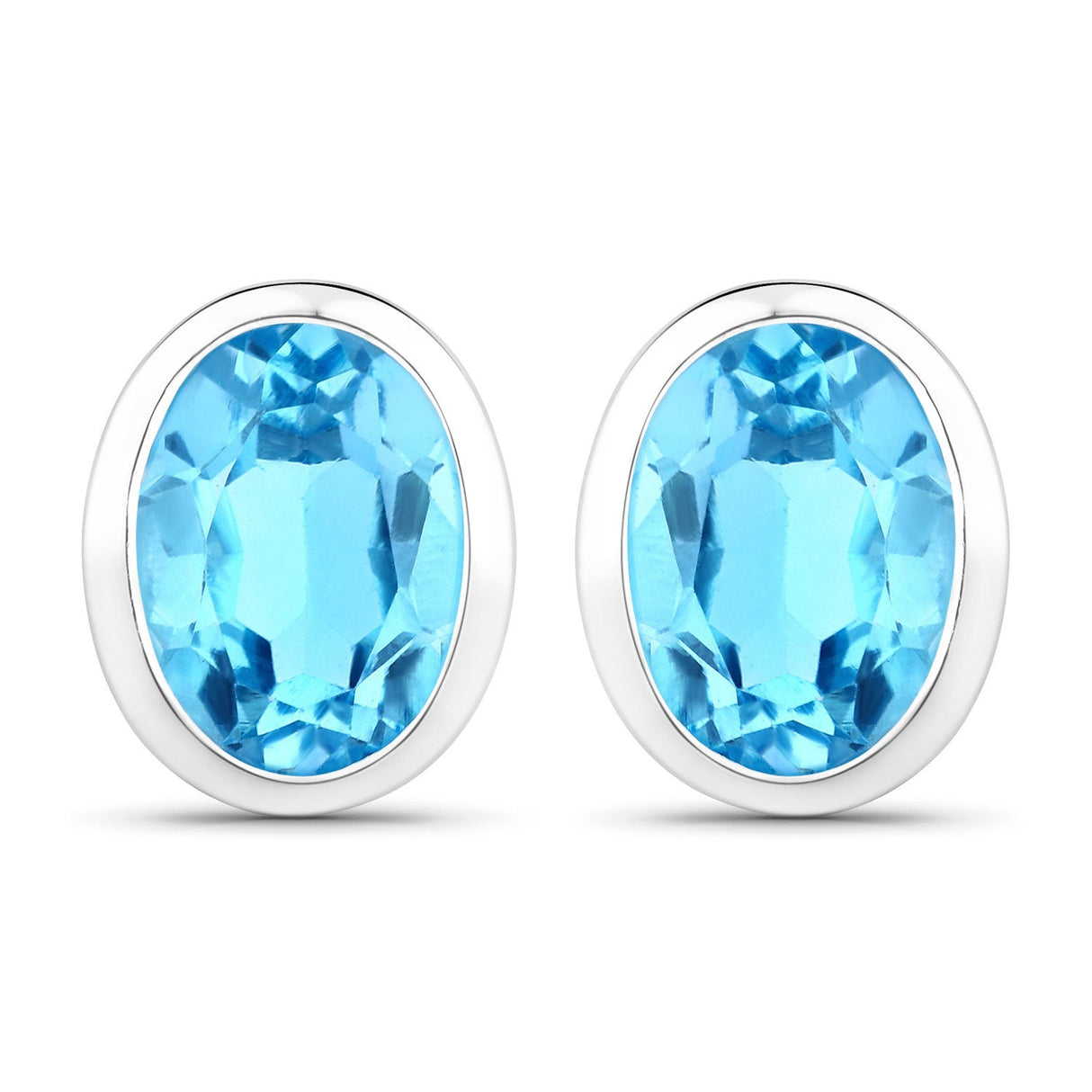 4.00 Carat Genuine Swiss Blue Topaz .925 Sterling Silver Earrings