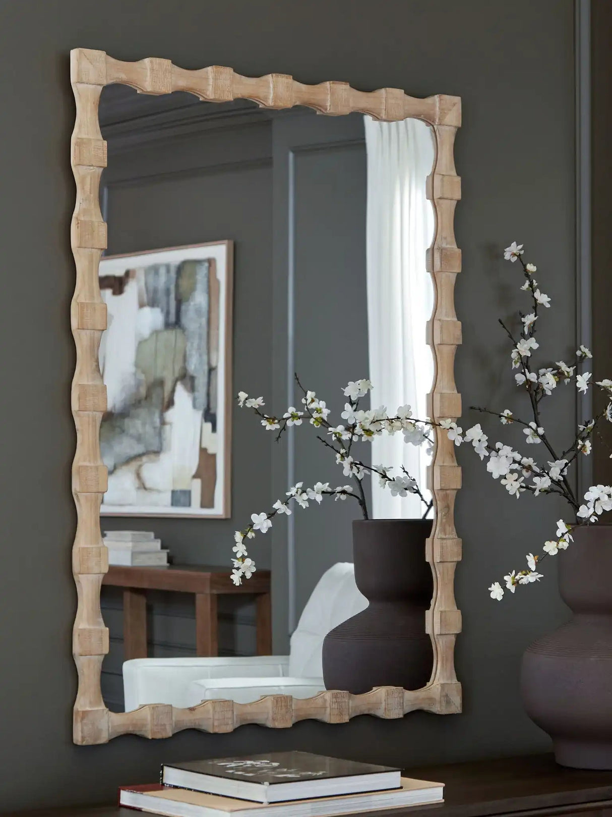 Acelmore - Accent Mirror - Light Brown - Best Buy Furniture