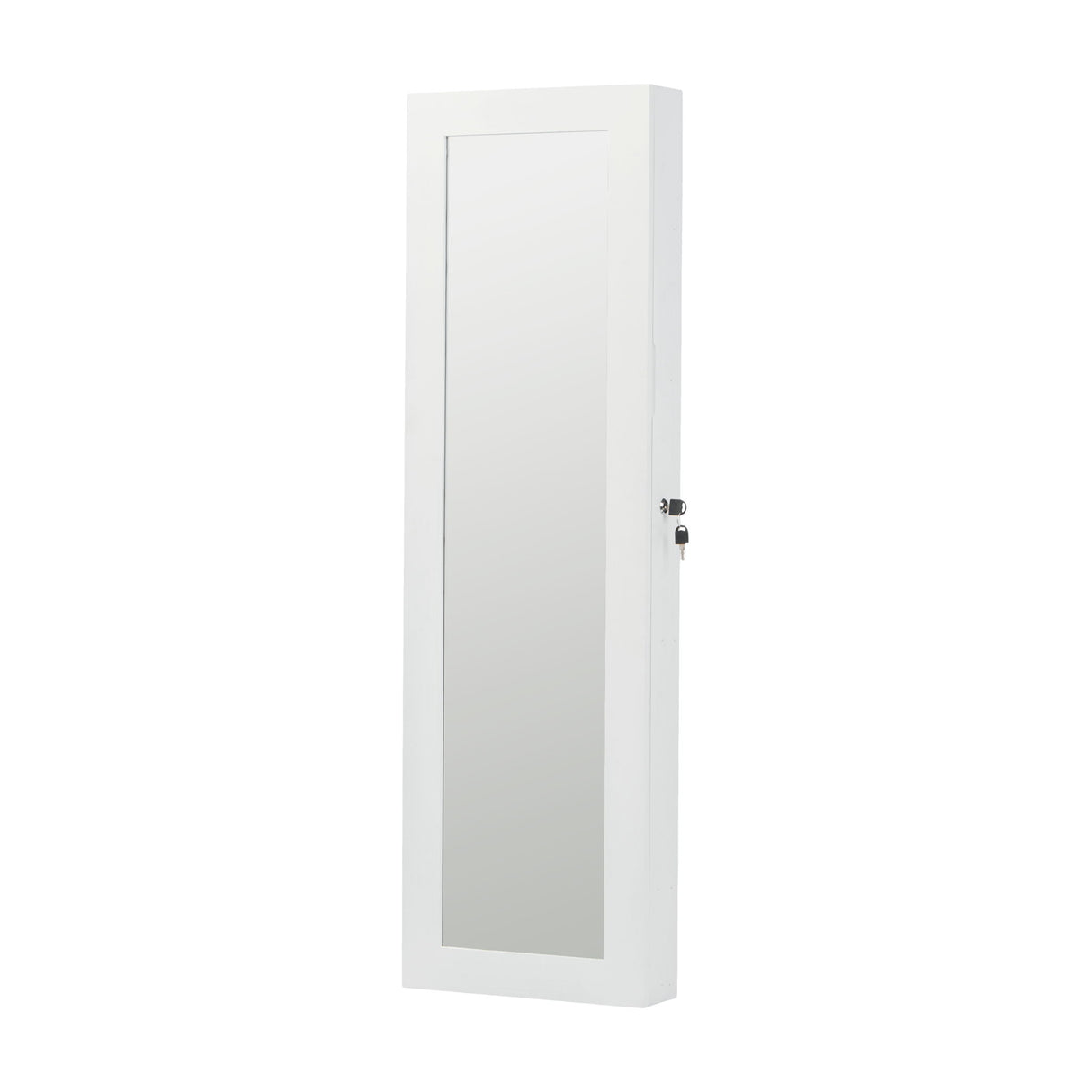 Jewelry Armoire Organizer With Full Length Mirror, Wall Mounted Lockable Cabinet With LED Light