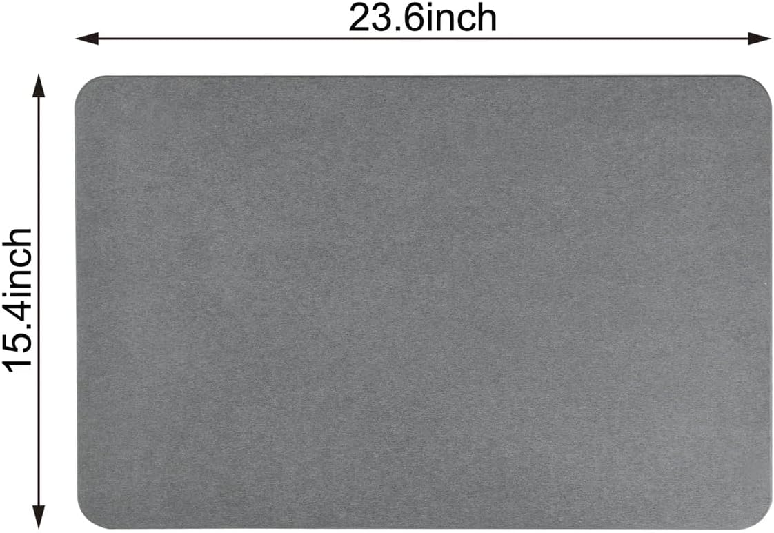 4 Colors! - 24'' x 15'' Diatomaceous Quick Drying Stone Bath Mat
