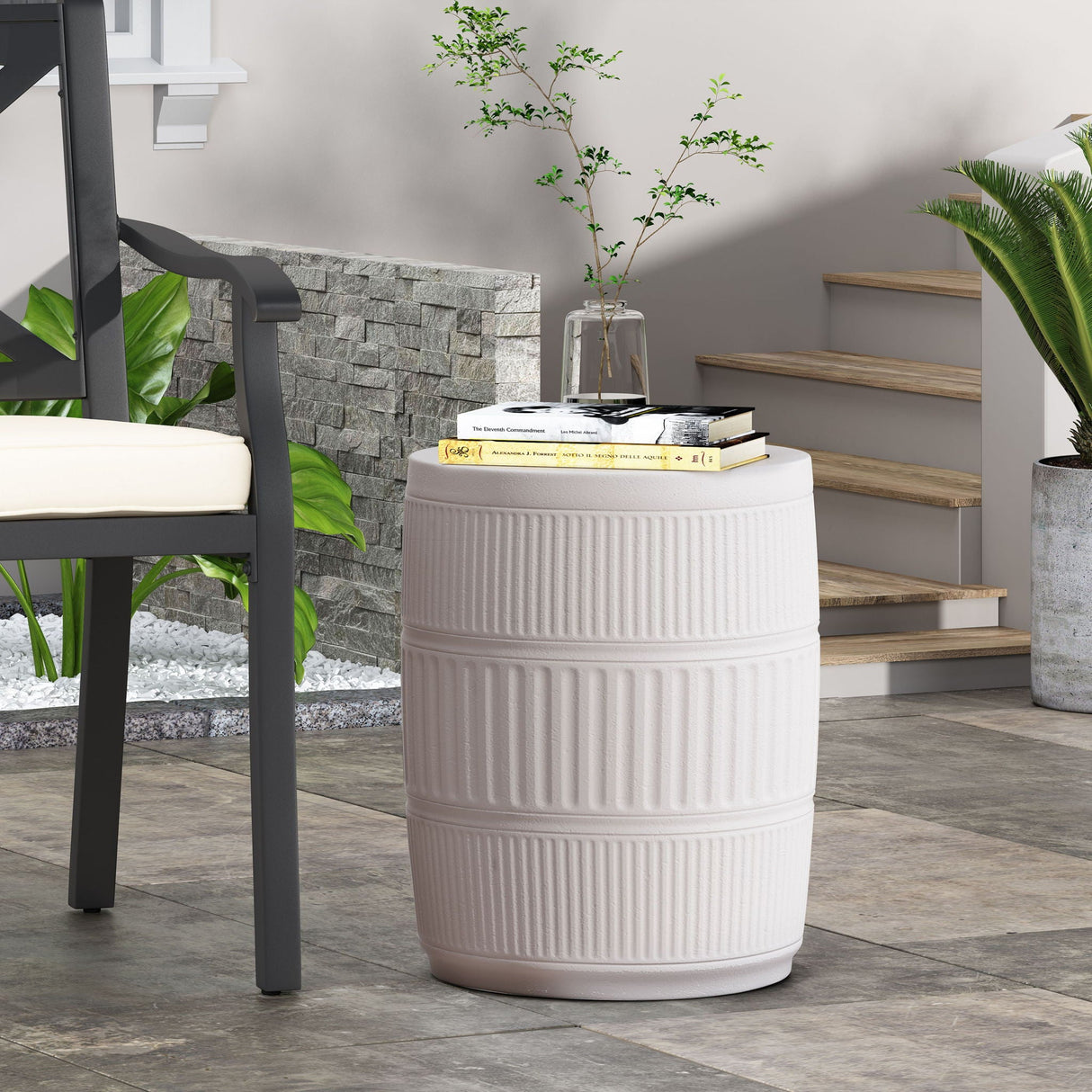 Outdoor Patio End Table - Antique White - Best Buy Furniture
