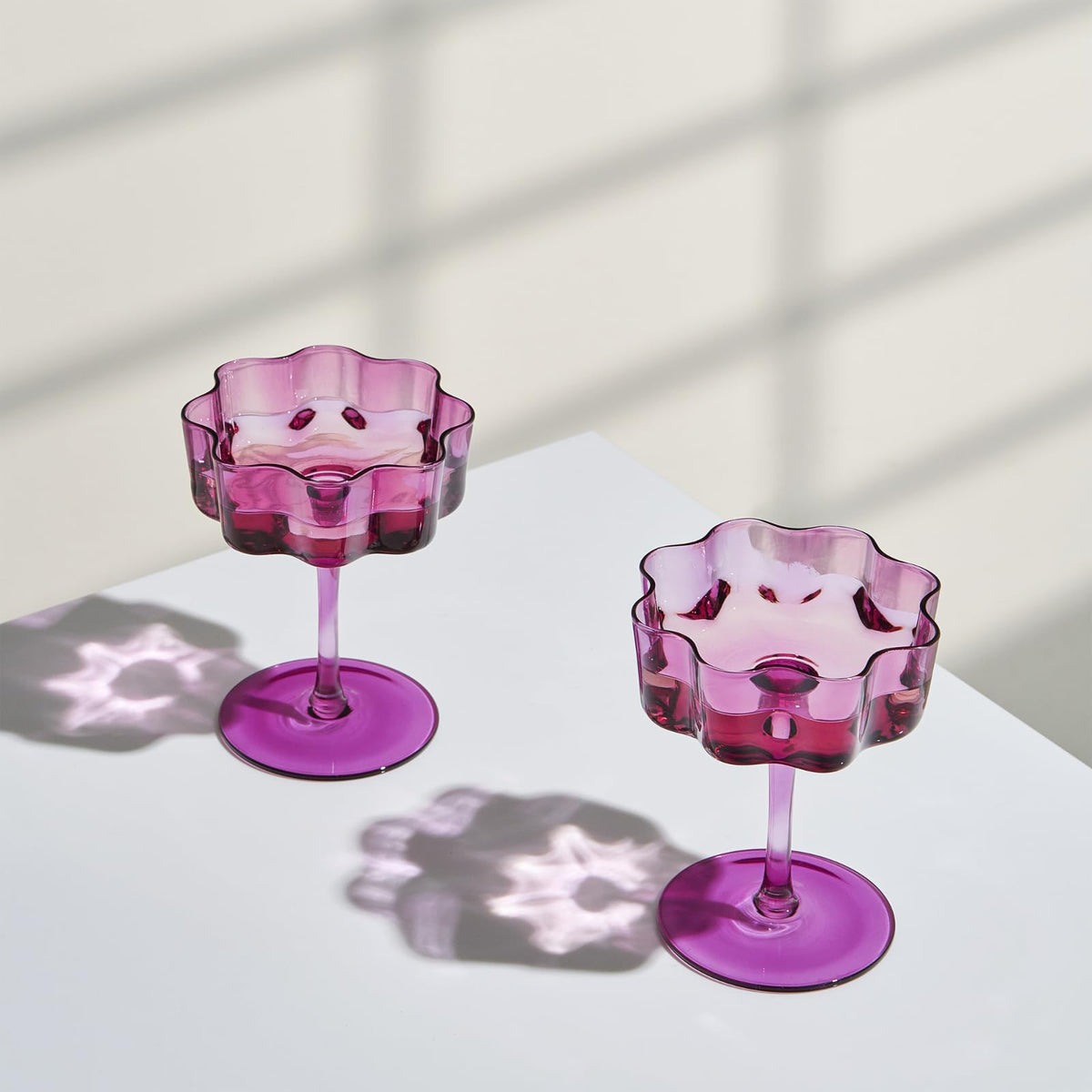 Khen Site Flower Wave Coupe Cocktail Colored Glasses - view 7