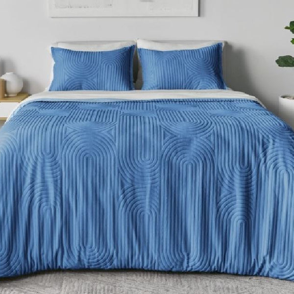 BedGear Performance King Duvet Set - Stonewash Blue/Racetrack