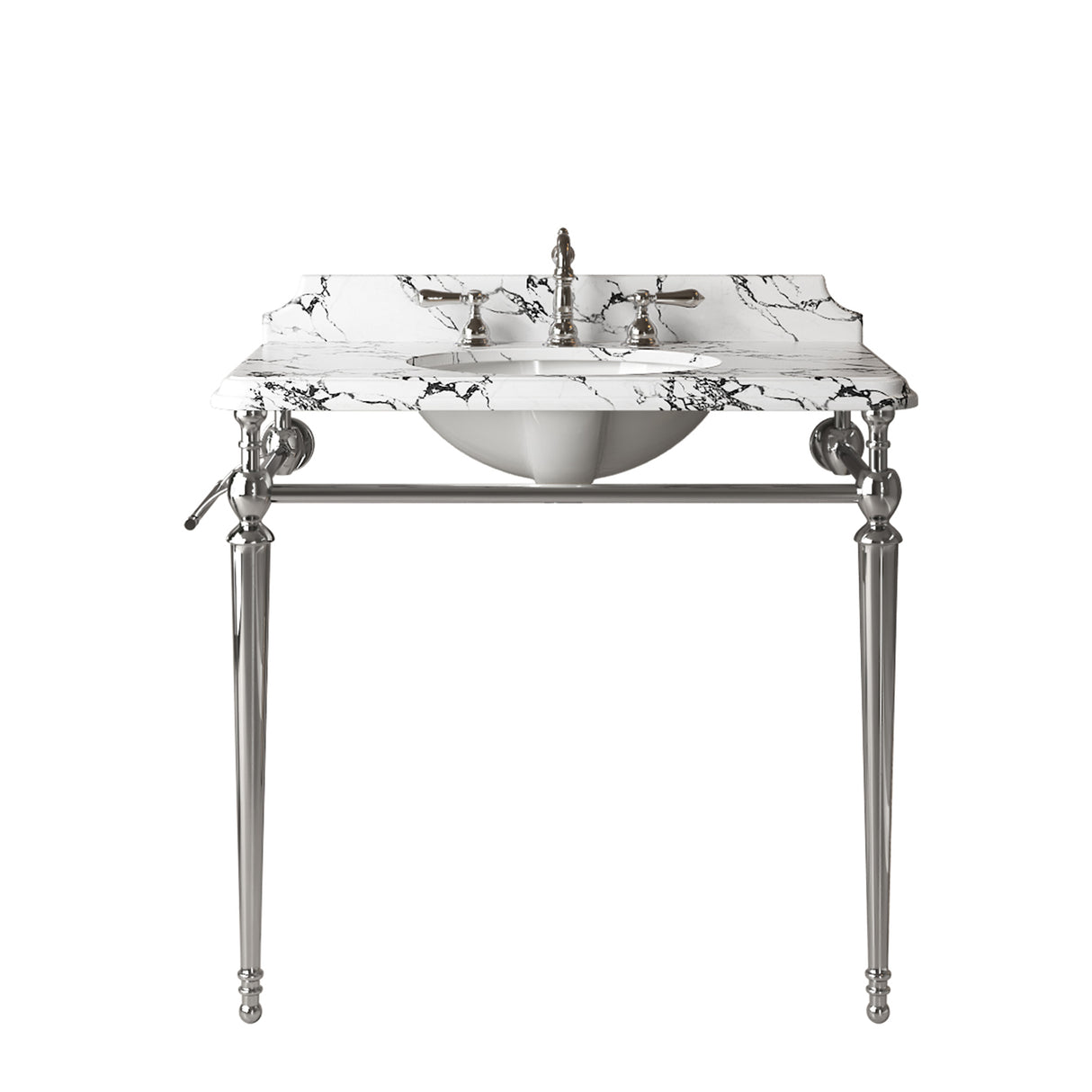 VICI 36" Bathroom Console Sink, Undermount Ceramic Vanity Basin