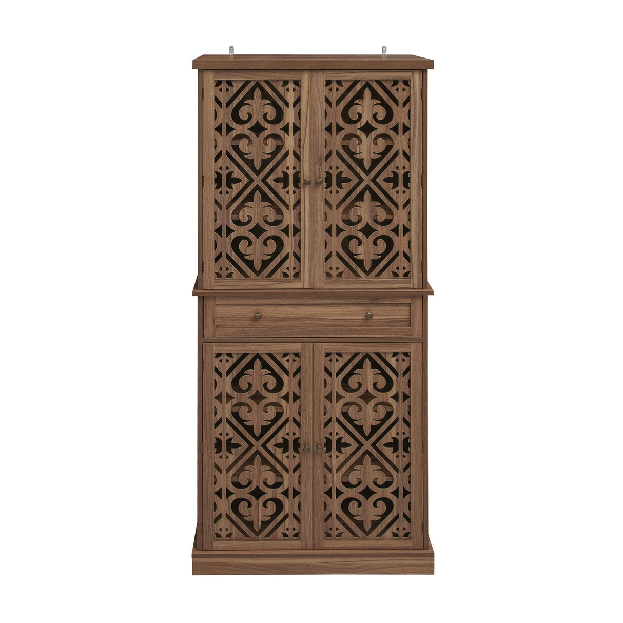 4 Door Cabinet With 1 Drawer, With 4 Adjustable Inner Shelves, Storage Cabinet
