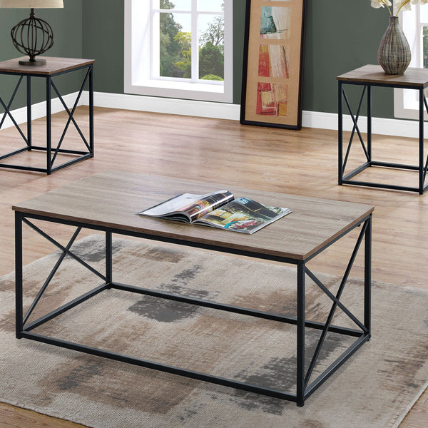3 Pieces Table Set, Coffee, End, Side, Accent - Brown / Black - Best Buy Furniture