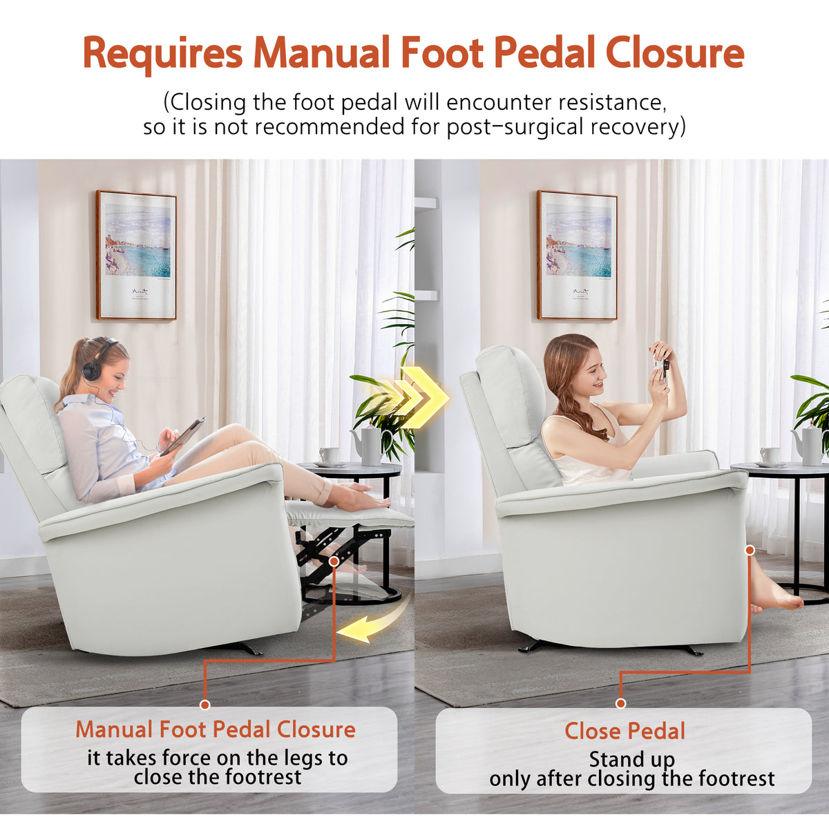 Manual Rocker Recliner Chair for Adults