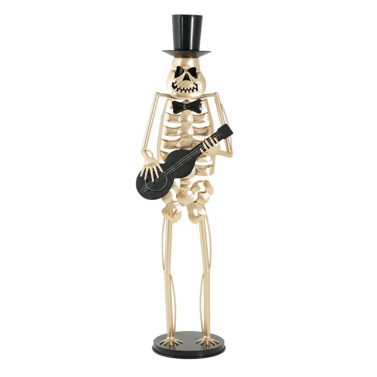 64.6 Inch Metal Skeleton Musician Statue