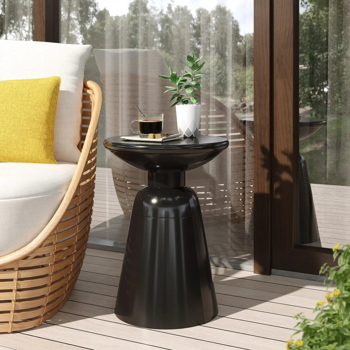 Outdoor Modern Metal End Large Table - Best Buy Furniture