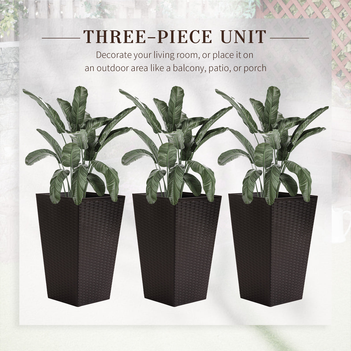 Outsunny Set of 3 Tall Planters