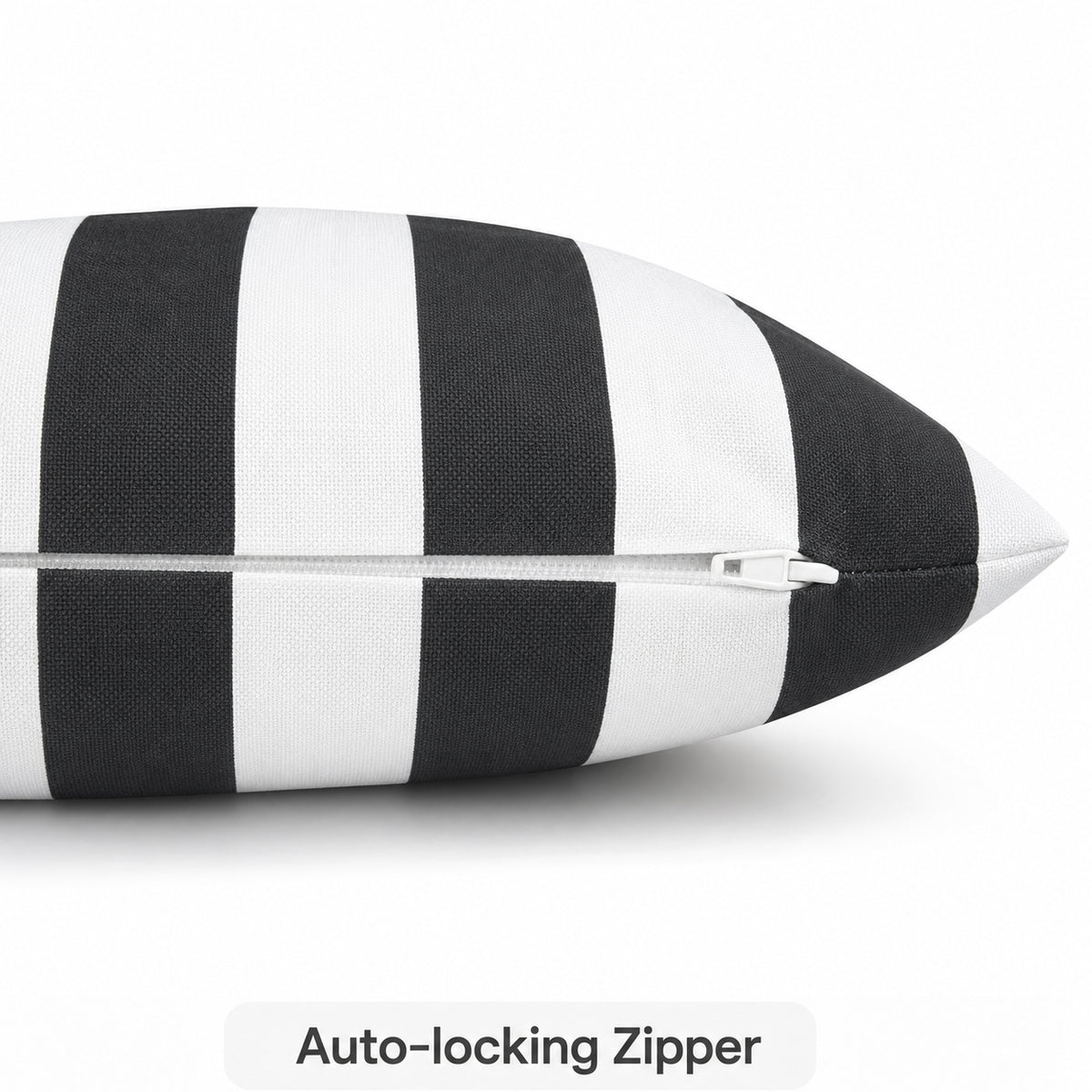 6 Pack Outdoor Pillow Covers (18x18 Inch) - Black/White Striped
