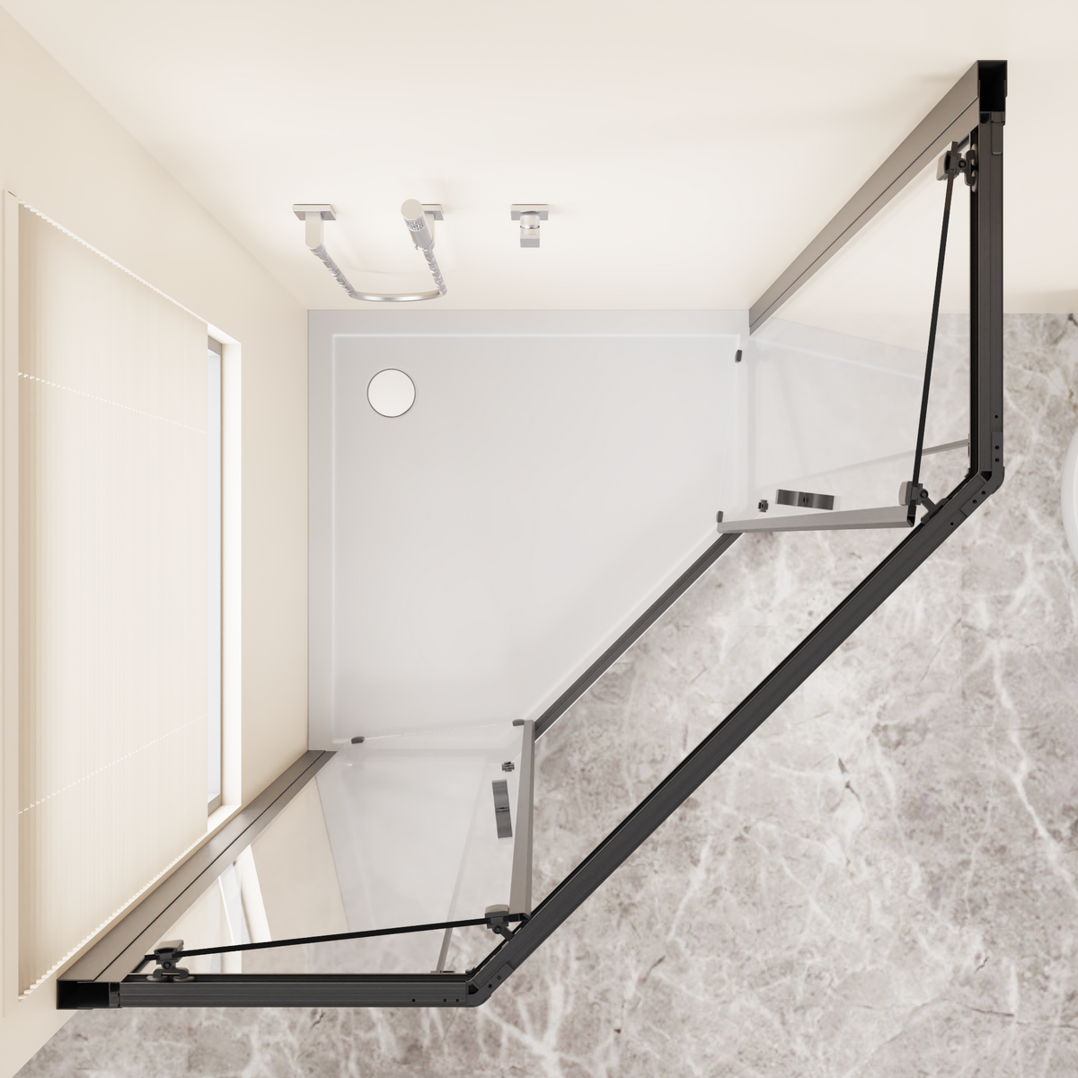Neo-Angle Sliding Shower Enclosure 36"x72"