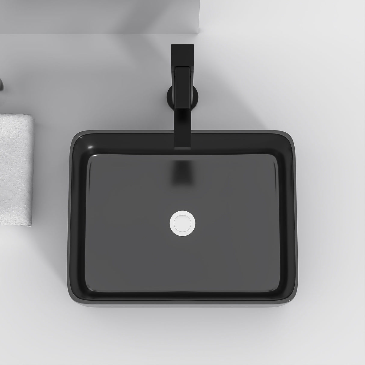 Modern European Design Ceramic Rectangular Vessel Bathroom Sink