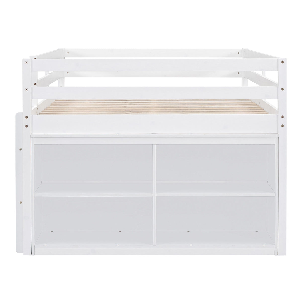 Loft Bed With Retractable Writing Desk And 4 Drawers, With Lateral Portable Desk And Shelves