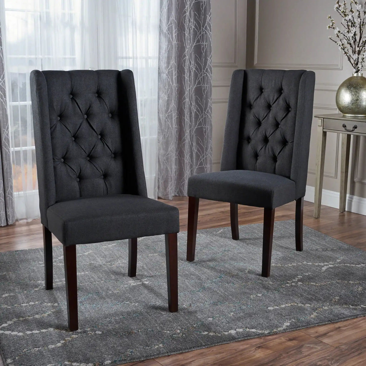 Sophisticated Tufted Dining Chair With High Back Design - Best Buy Furniture