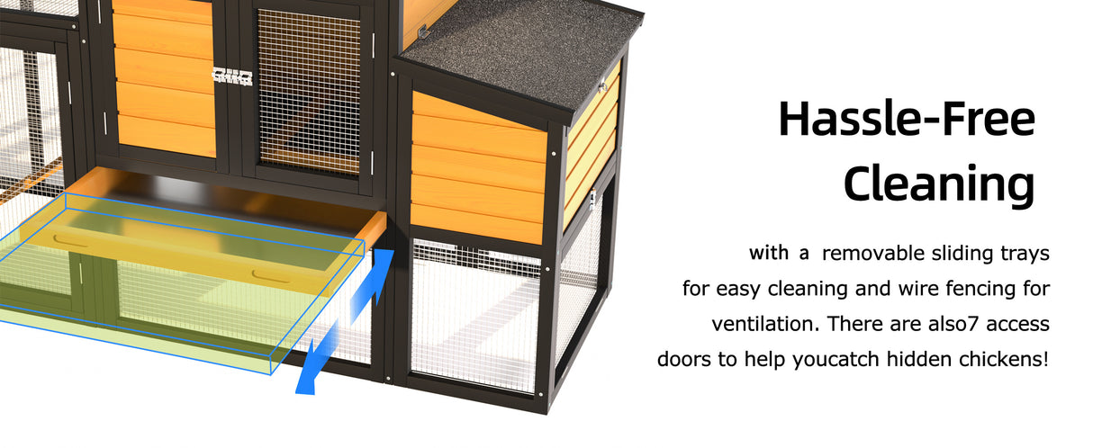 Outdoor Wooden Chicken Coop with Run