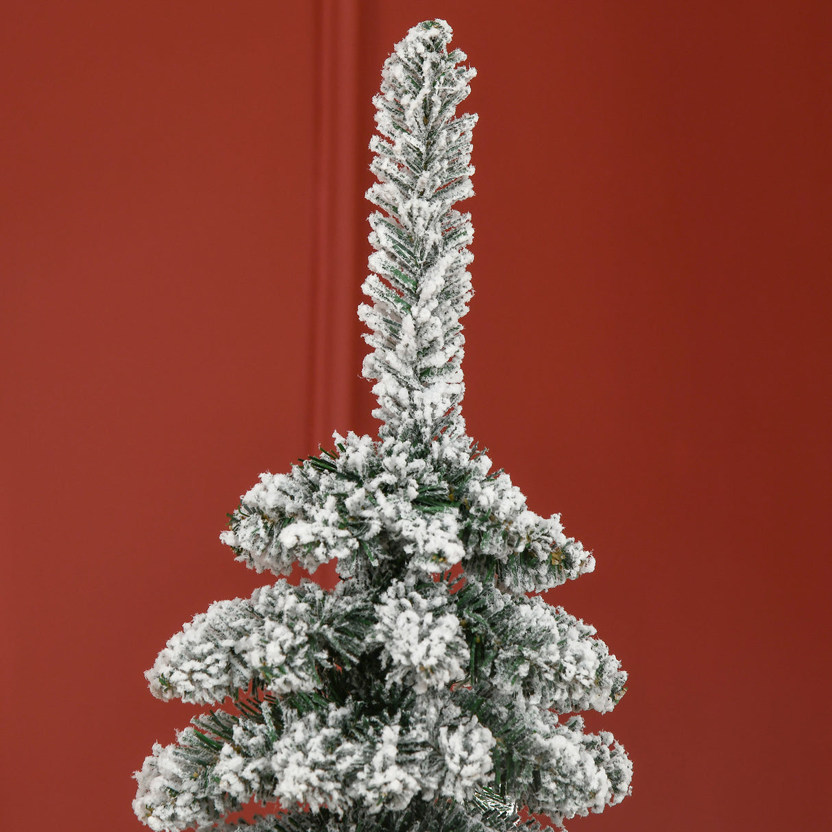 HOMCOM 6' Tall Unlit Snow Flocked Artificial Christmas Tree