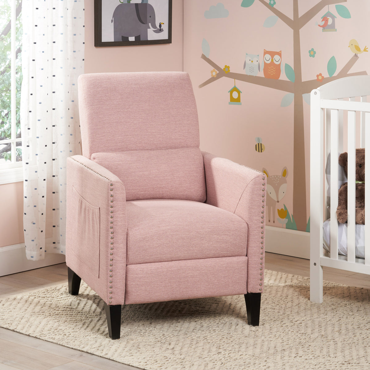 Pushback Recliner Chair with Side Pocket