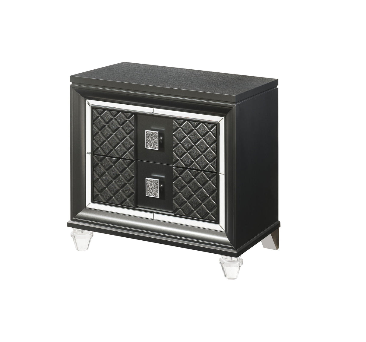 Sawyer - Metallic Nightstand - Gray - Best Buy Furniture
