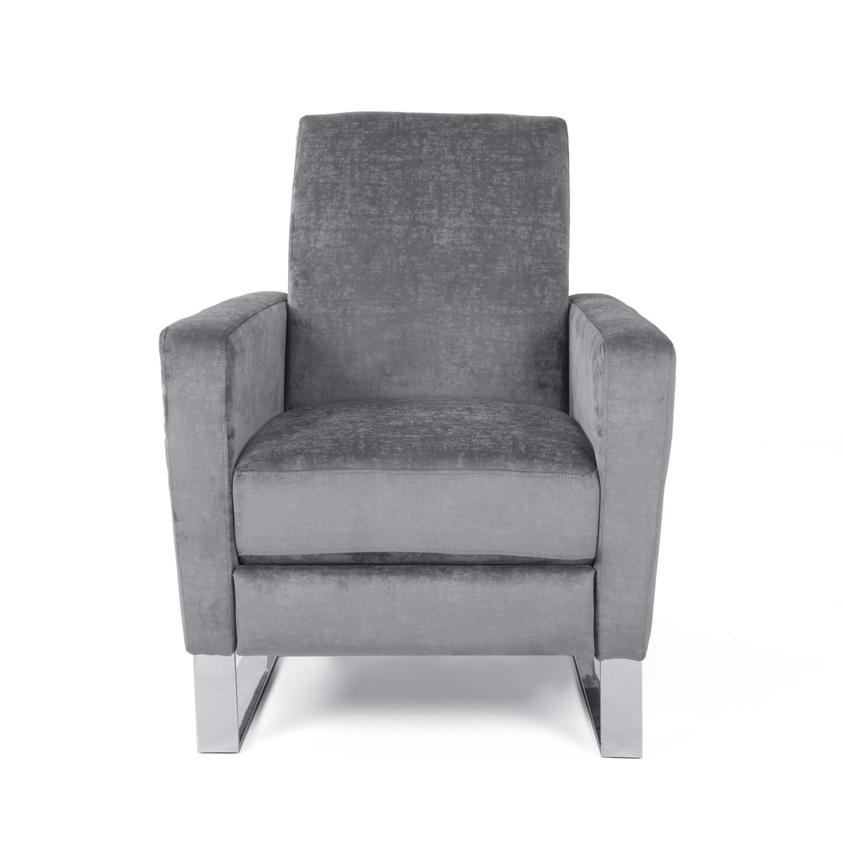 Bolt - Upholstered Recliner Chair With Stainless Steel Base - Gray / Chrome - Best Buy Furniture