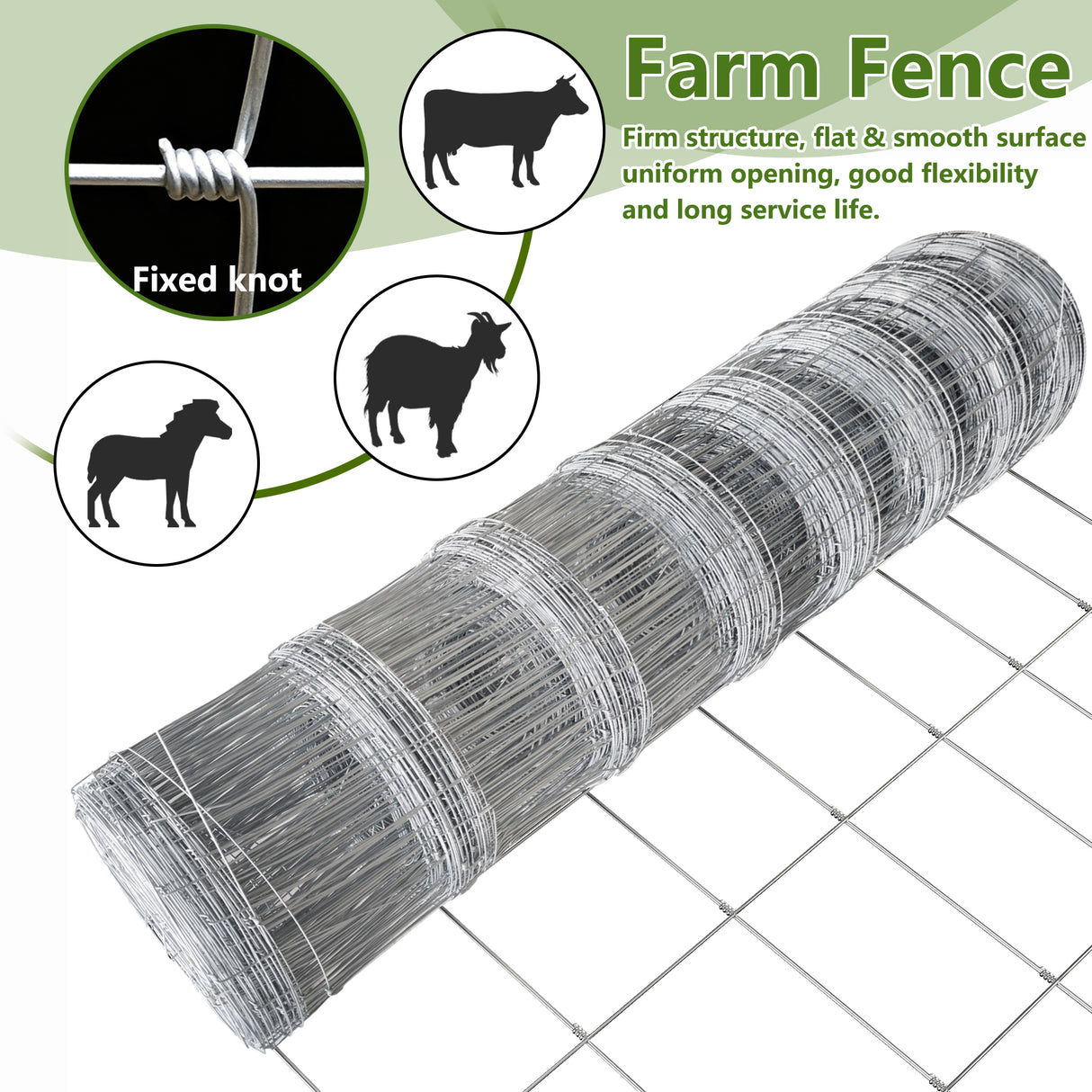 Farm Livestock Fence - 5.9 x 328FT Galvanized Iron Wire