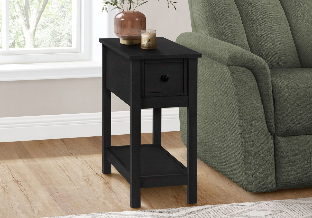 Accent End Table, 2 Tier, Narrow, Lamp, Storage Drawer, Charming Design - Best Buy Furniture