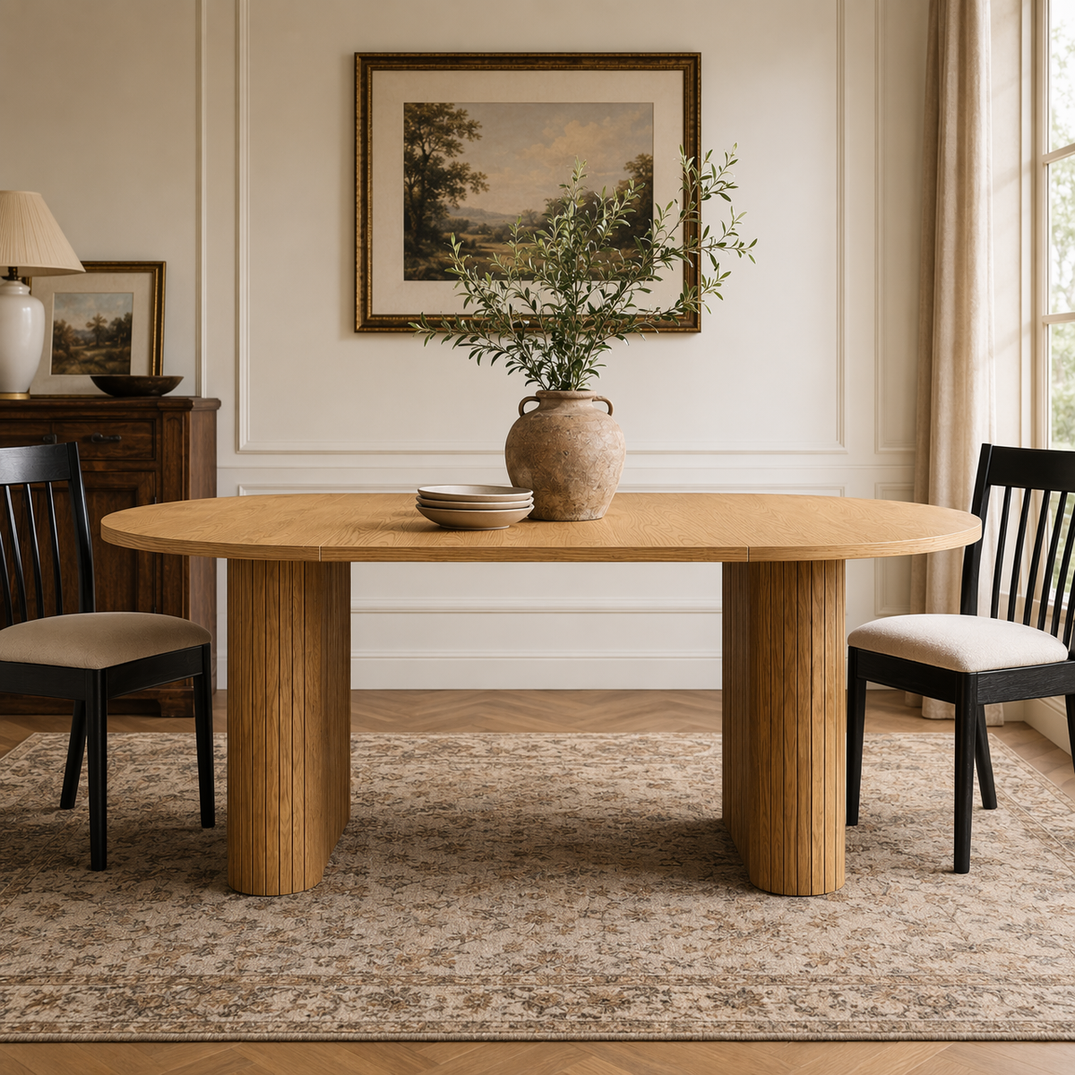 70.8" Oval Dining Table for 4-8
