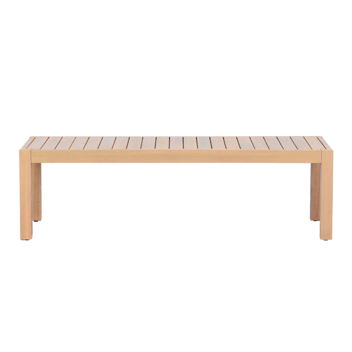47.24" Outdoor Patio Acacia Solid Wood Coffee Table (Light Teak)