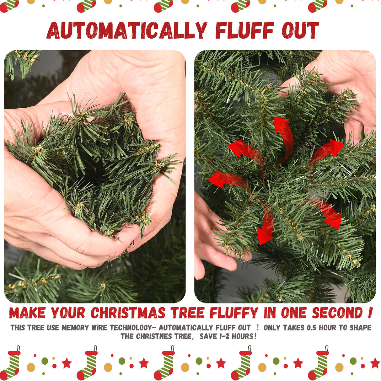 5ft Pre-Lit PVC Christmas Tree with 200 UL Lights