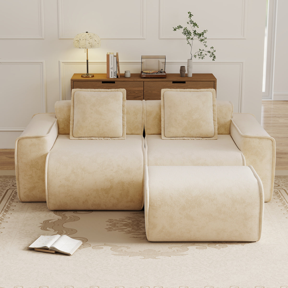 Streamlined Design Modular 2 Seat L Shape Sectional Sofa