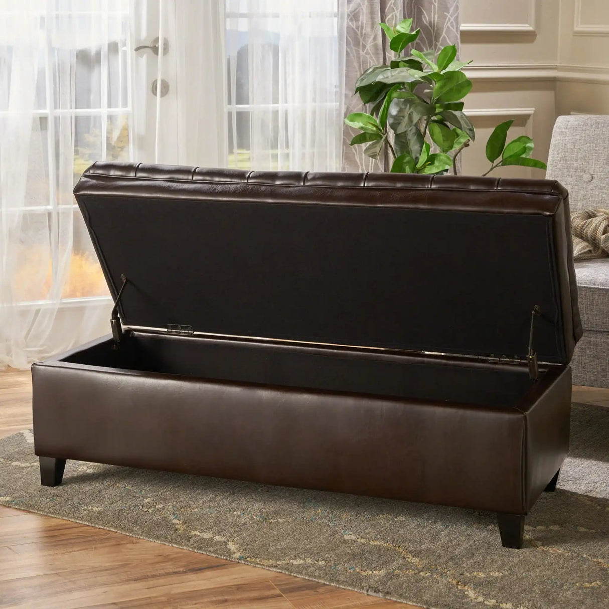 Juliana - Storage Ottoman With Birch Legs - Best Buy Furniture