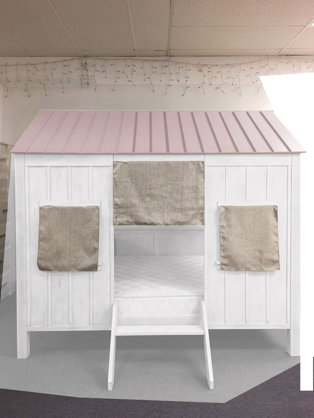 Spring - Full Bed - White / Pink - Best Buy Furniture