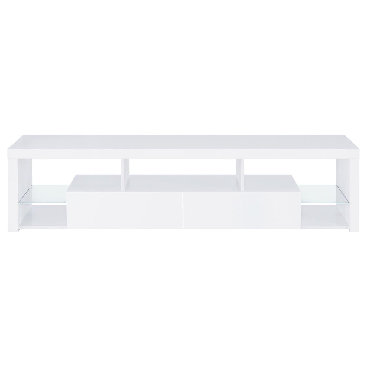 Lance - 3 Piece TV Entertainment Center With Shelves - Gloss White