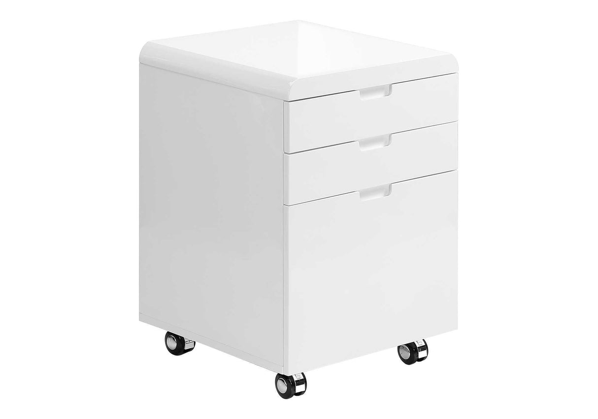 File Cabinet, Rolling Mobile, Storage Drawers, Printer Stand, Office, Work, Glossy Contemporary, Modern - White - Best Buy Furniture