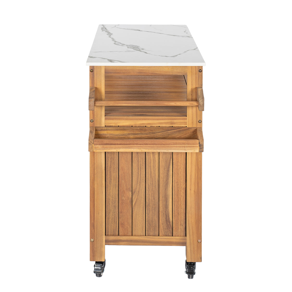 Murphy Outdoor Patio Acacia Wood Bar Cart