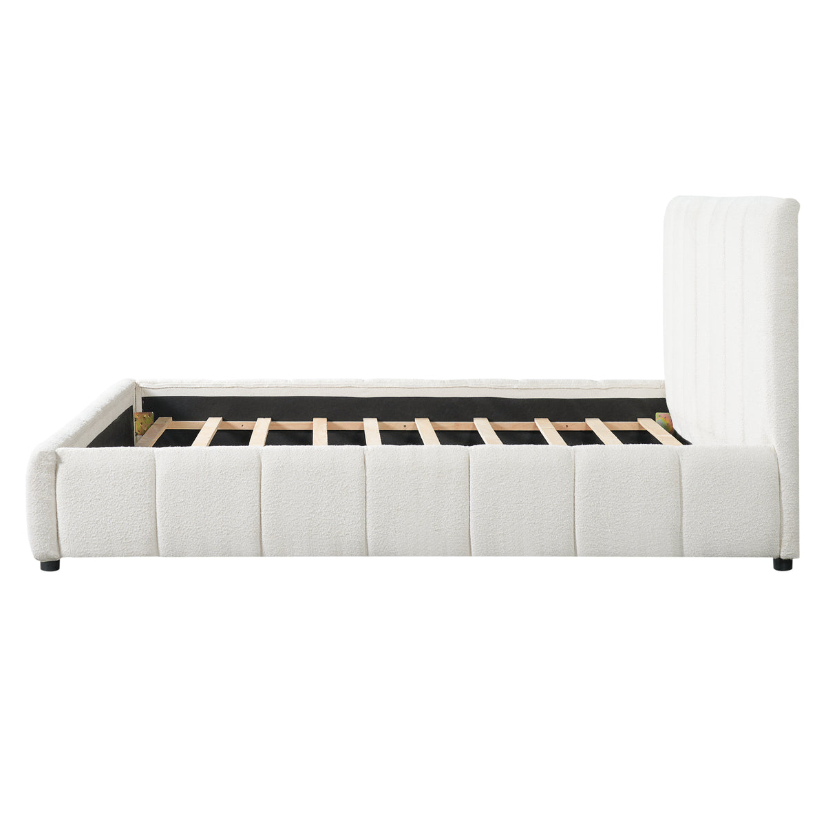 Queen Size Upholstered Bed Frame with Thick Fabric