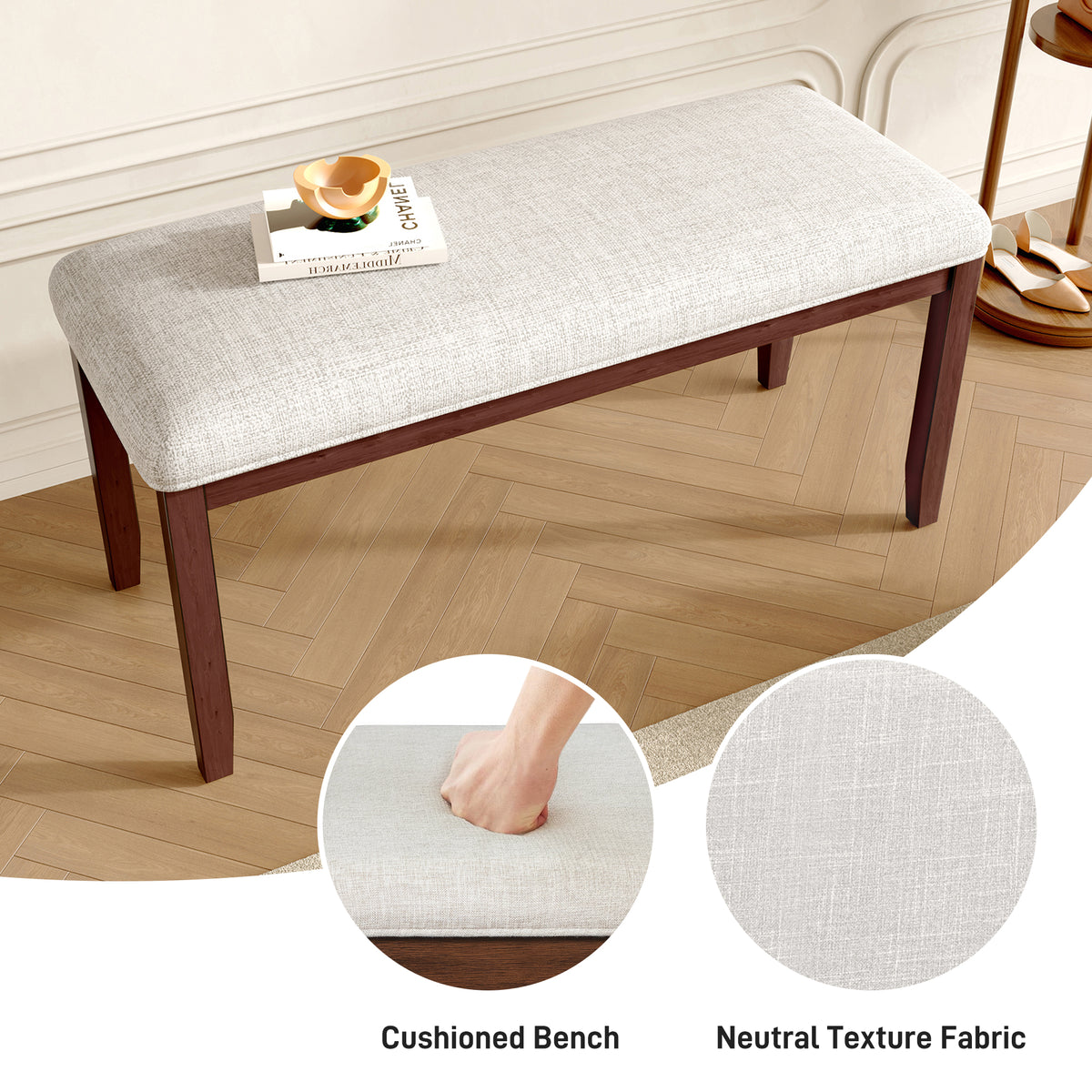 Upholstered Bench for Bedroom and Living Room