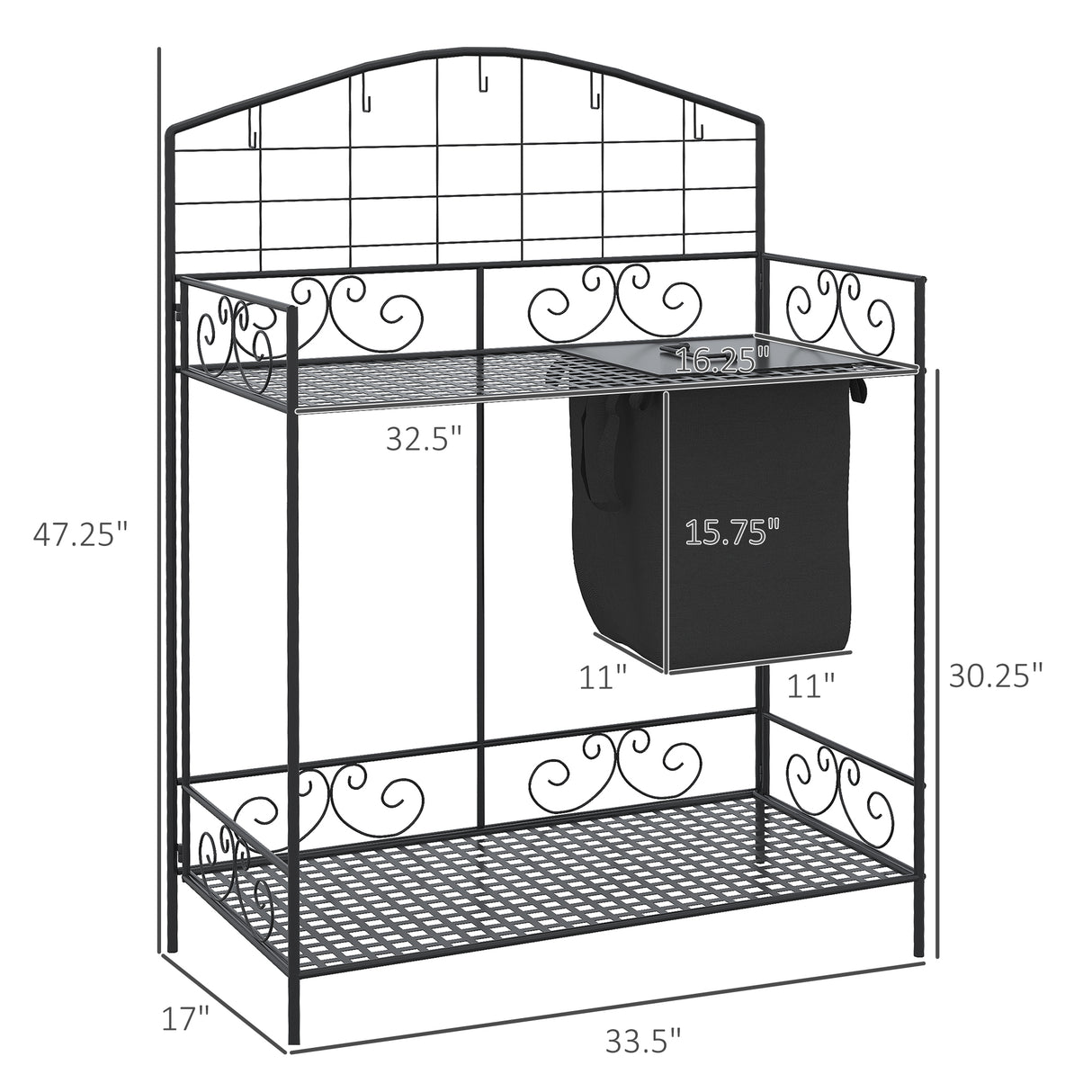 Outsunny Folding Potting Bench Table
